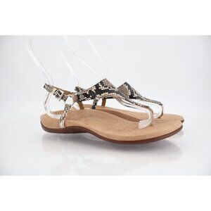 Vionic Women Kirra Sandal Size 8 Thong Back Strap Slingback Snake Print Leather